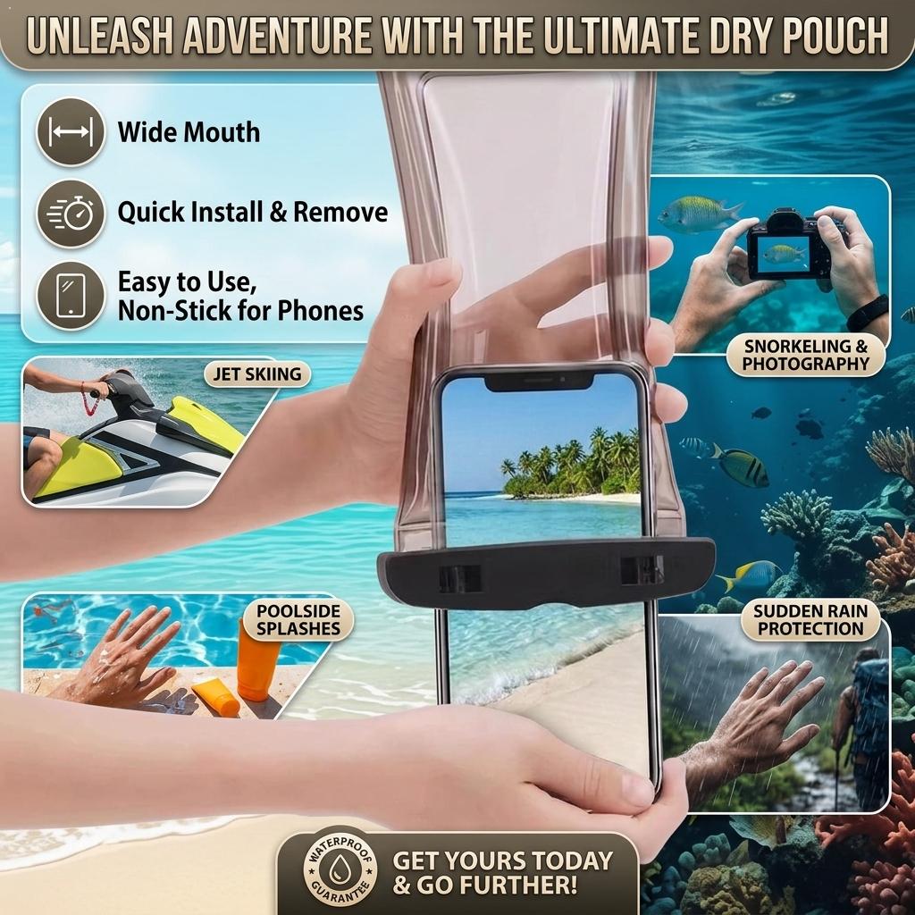 Phone Accessories For Travel - Clear Waterproof Phone Case Dry Bag