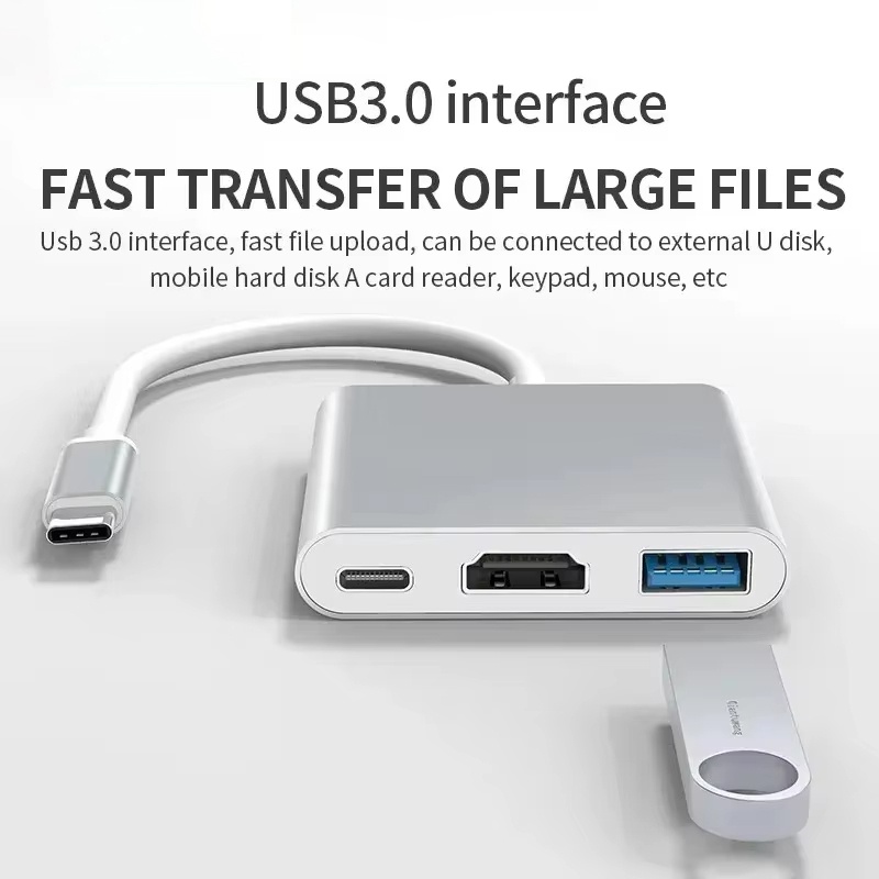 Hdmi Phone Adapter - 3 In 1 Type C to