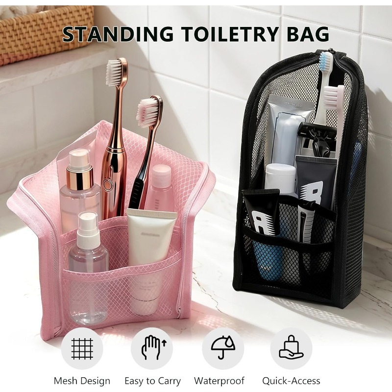 Mesh Toiletry Bag Breathable Q - Phone Accessories For Travel ulasan dan harga