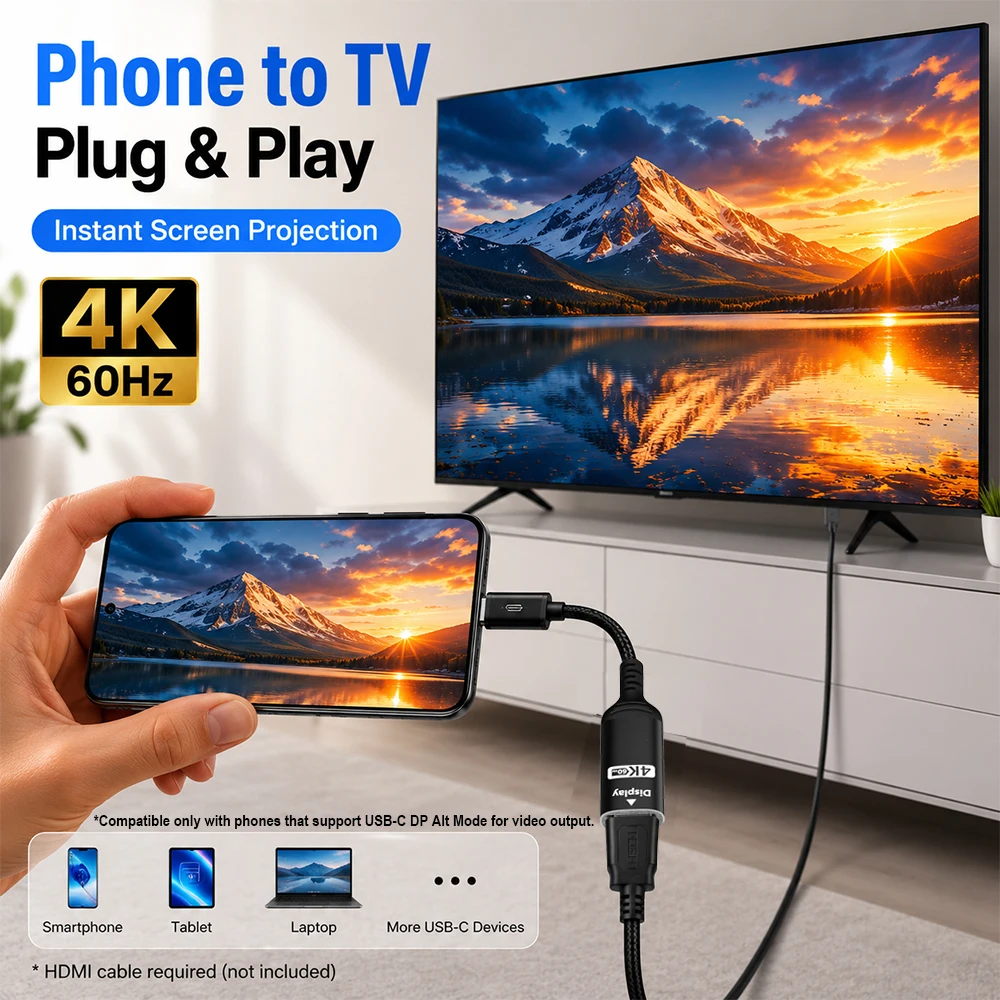 USB C to HDMI Adapter 4K@60Hz  - Hdmi Phone Adapter ulasan dan harga