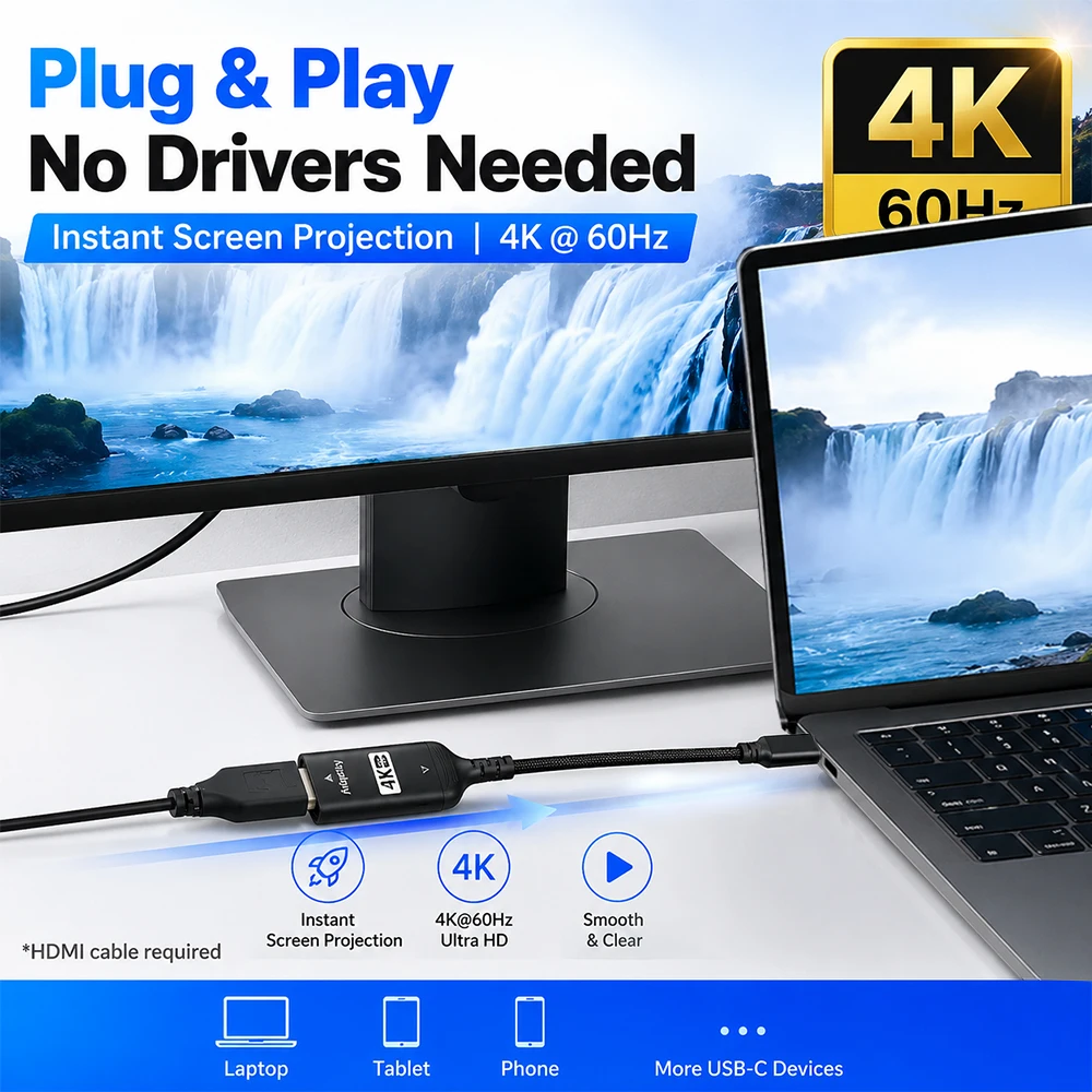 USB C to HDMI Adapter 4K@60Hz  - Hdmi Phone Adapter ulasan dan harga