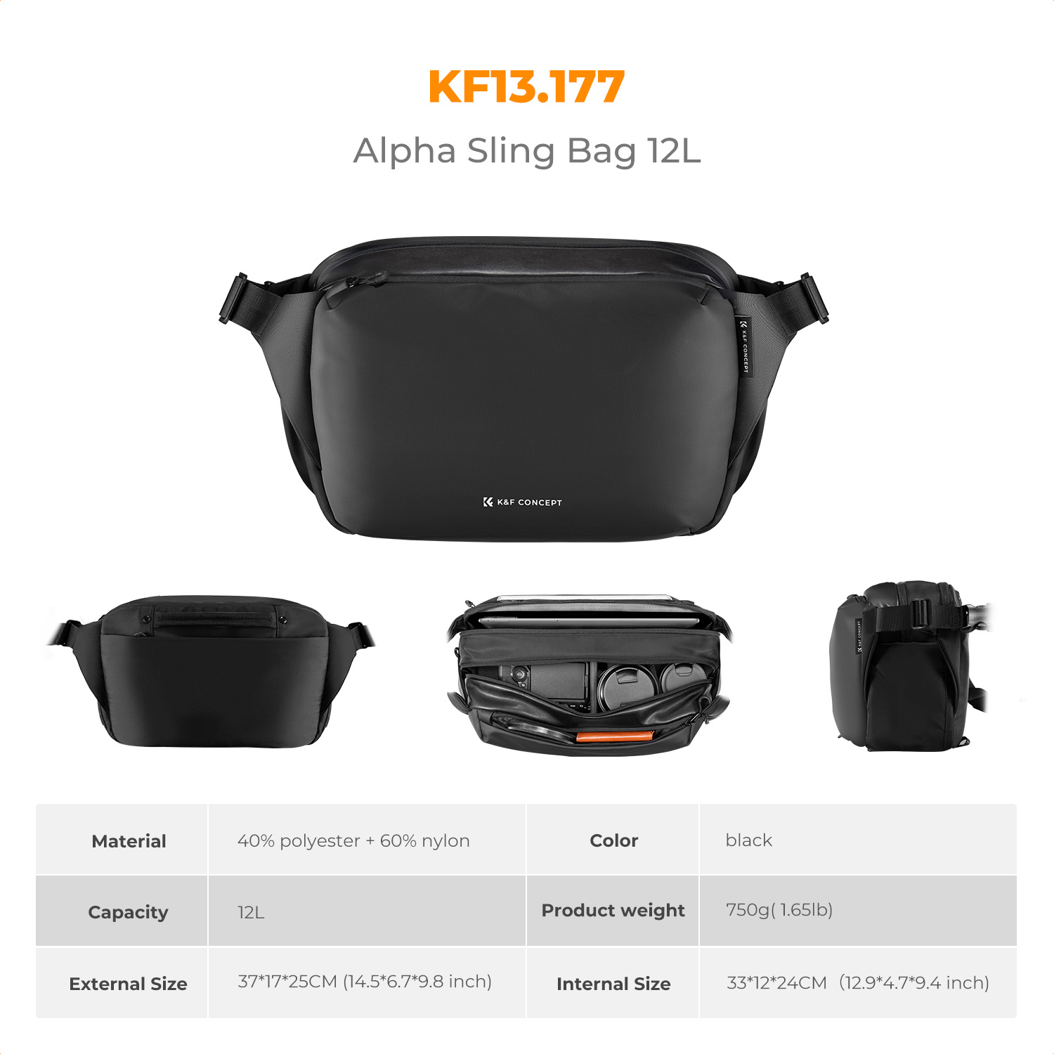 K&F CONCEPT 12L/10L Camera Sli - Phone Accessories For Travel ulasan dan harga