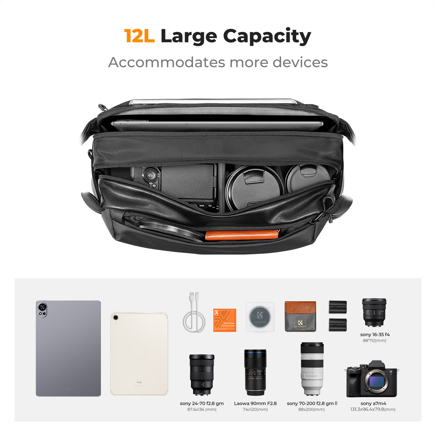 K&F CONCEPT 12L/10L Camera Sli - Phone Accessories For Travel ulasan dan harga