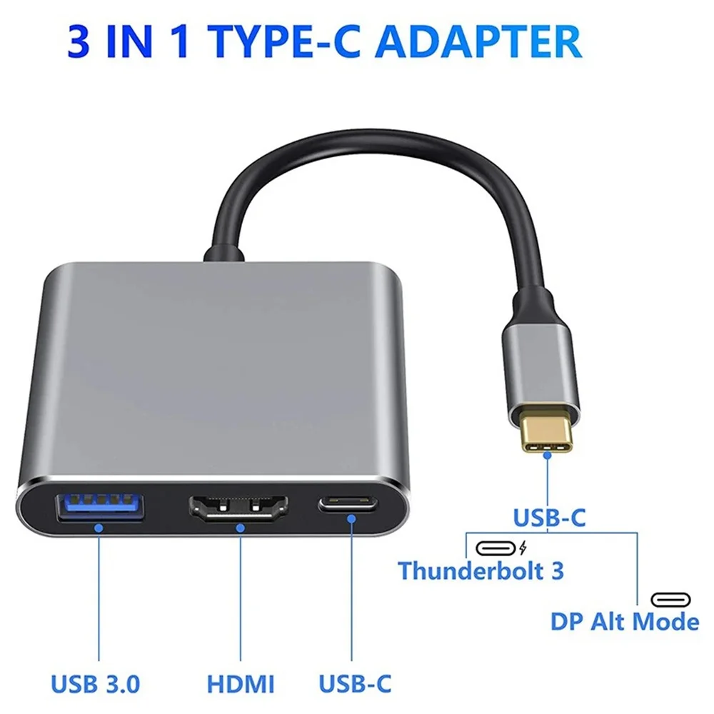 USB C HUB 3-in-1 Multiports Ad - Hdmi Phone Adapter ulasan dan harga