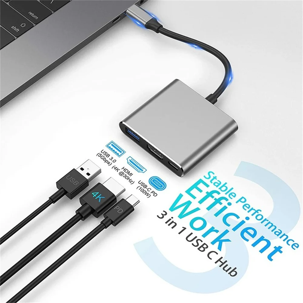 USB C HUB 3-in-1 Multiports Ad - Hdmi Phone Adapter ulasan dan harga
